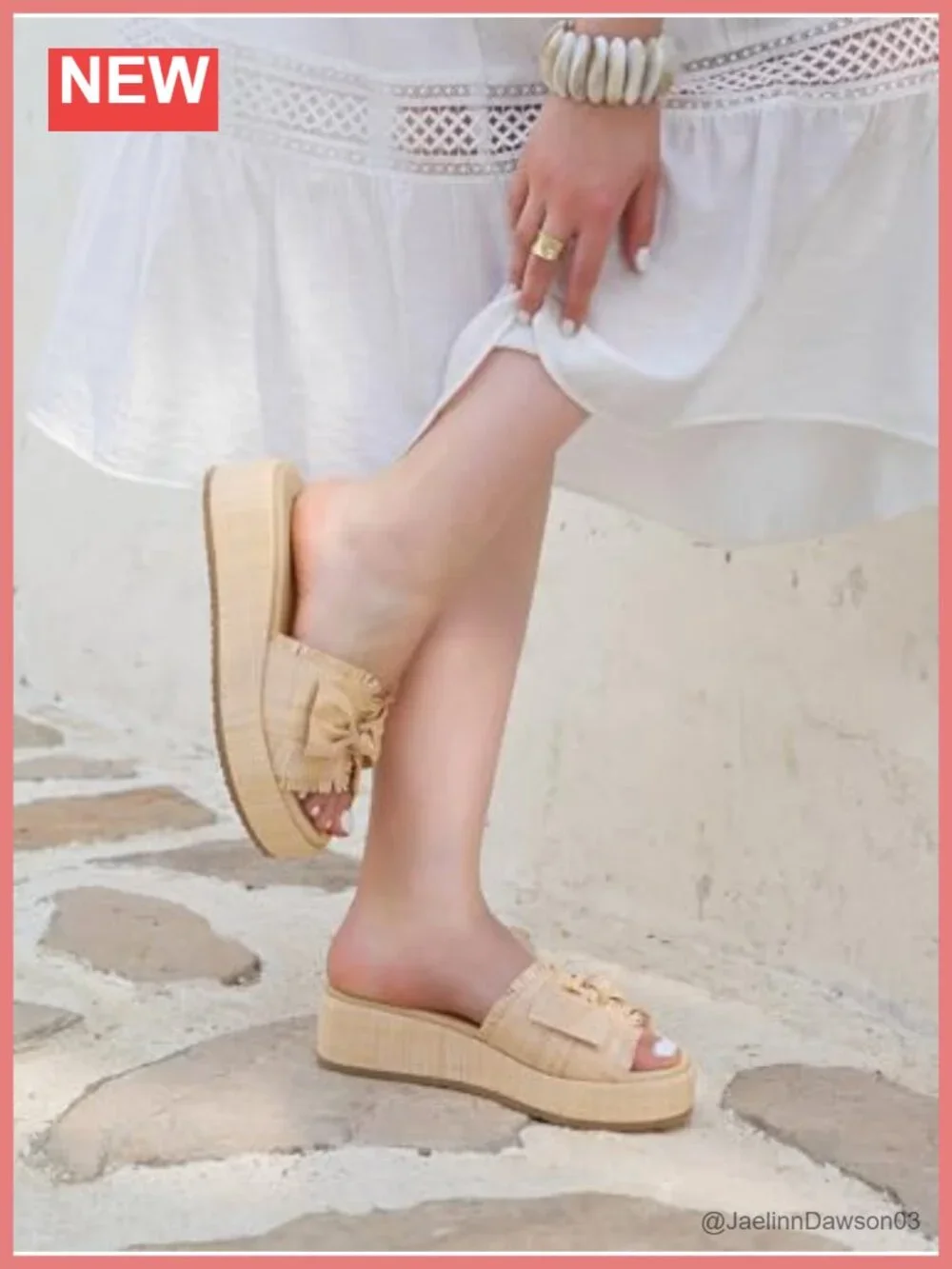 Womens Raffia Platform Wedge Sandals Bow Open Toe Slip On Summer Beach Shoes